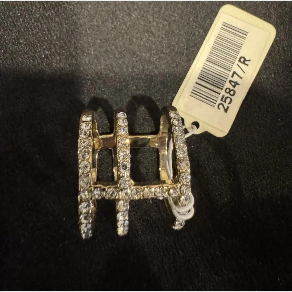 NEW AND LOVELY Fashion CZ 3 Row Stacked Ring Women 9.5